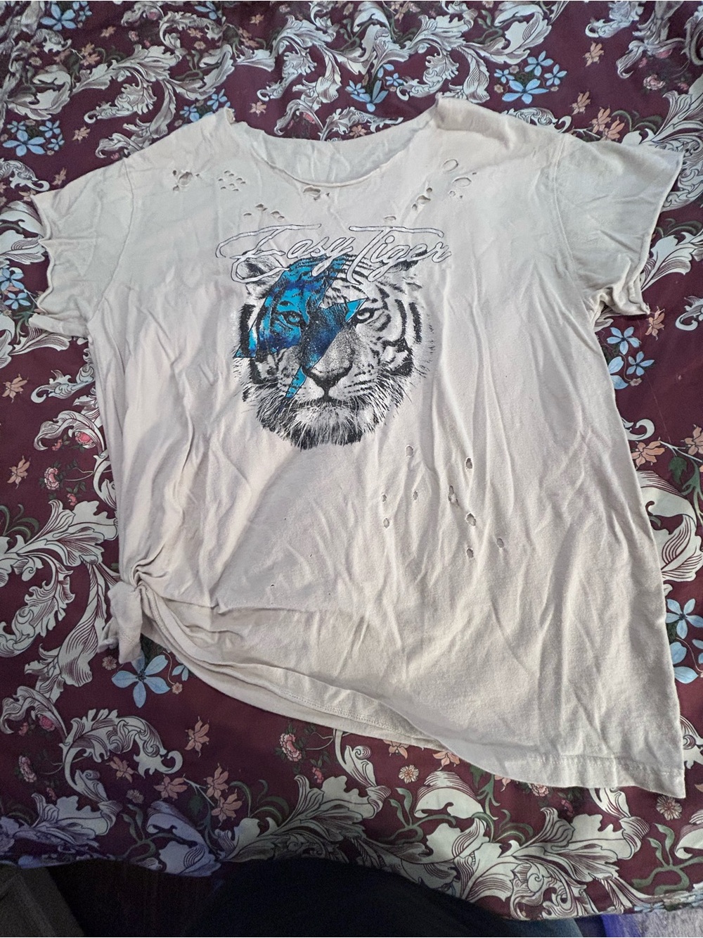 “Easy Tiger” Distressed Graphic Women's Tee